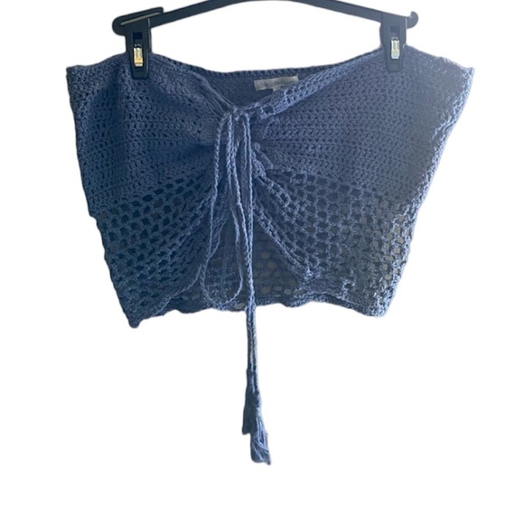 Charlotte Russe Baby Blue Knit Top Women’s Size Medium Yarn Shirt Lightweight!! - Picture 3 of 4